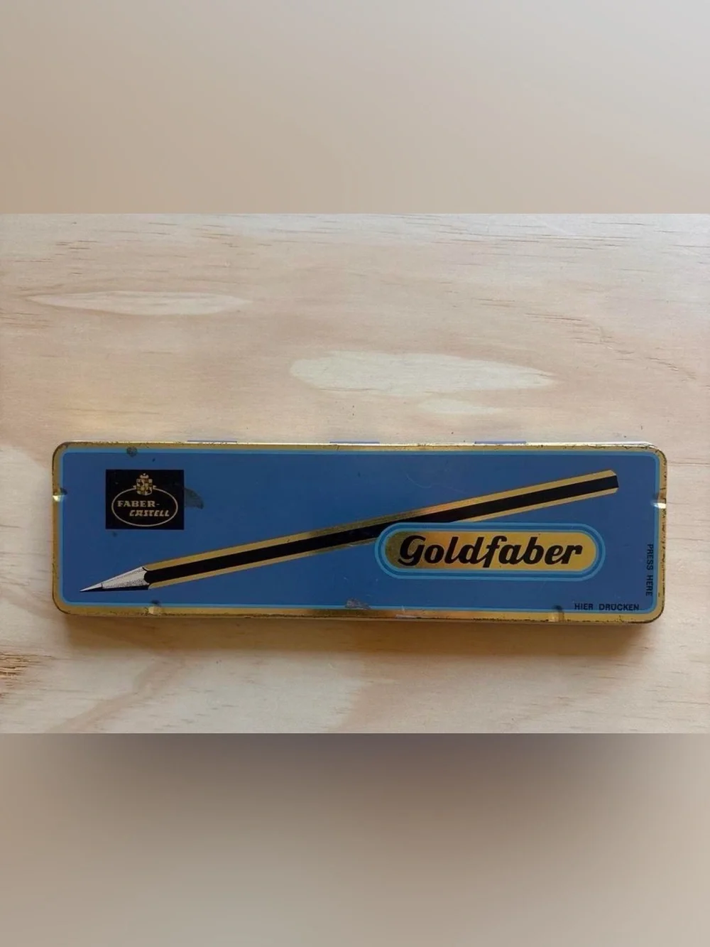 Goldfaber Water-Soluble Colored Pencil Tin - Gold, Red, Blue, Black, Brown